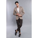 Wessi Erkek Sivri Yaka Slim Fit Ceket - Krem - 48
