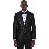 Wessi Erkek Sivri Yaka Slim Fit Ceket - Siyah - 58