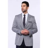 Wessi Erkek Sivri Yaka Slim Fit Spor Ceket - Siyah - 52