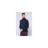 Wessi Erkek Slim Fit Desenli Balıkçı Yaka Triko Kazak - Lacivert