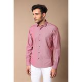 Wessi Erkek Slim Fit Desenli Çizgili Gömlek - Bordo