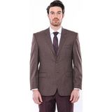 Wessi Erkek Slim Fit Mona Yaka Desenli Klasik Ceket - Bordo - 52