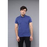 Wessi Erkek Slim Fit Polo Yaka Düz Tişört - İndigo