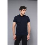 Wessi Erkek Slim Fit Polo Yaka Düz Tişört - Lacivert
