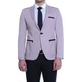 Wessi Erkek Tek Düğme Omuz Dikişli Slim Fit Yazlık Ceket - Gri - 46