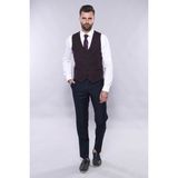 Wessi Erkek Tek Düğme Sivri Yaka Slim Fit Ceket - Bordo - 48