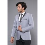 Wessi Erkek Yaka Modelli Slim Fit Ceket - Açık Gri - 50