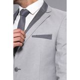 Wessi Erkek Yaka Modelli Slim Fit Ceket - Gri - 56