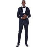 Wessi Erkek Yelekli Damatlık Slim Fit Takım Elbise - 44 - 6 Drop - İndigo