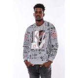 Wessi Gri Taşlı Baskılı Desenli Sweatshirt