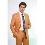 Wessi Hardal Sarısı İki Parça Slim Fit Tek Düğmeli Erkek Takım Elbise