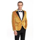 Wessi Kadife Slim Fit Sarı Erkek Smokin Ceket