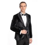 Wessi Kadife Slim Fit Siyah Erkek Smokin Ceket