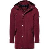 Wessi Kapşonlu Cepli Mat Erkek Kaban - Bordo - 50