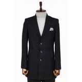 Wessi Kaşe Slim Fit Geniş Yaka Gri Erkek Kaban