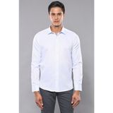 Wessi Kendinden Desenli Buz Mavi Slim Fit Gömlek