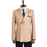 Wessi Kruvaze Slim Fit Krem Erkek Ceket