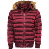 Wessi Kürklü Kapüşonü Bordo Erkek Şişme Mont