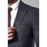 Wessi Lacivert Desenli Erkek Ceket Slim Fit Blazer %62 Polyester %35 Viskon %3 Elastan - 48