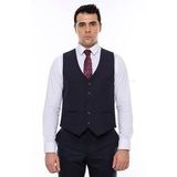 Wessi Lacivert Desensiz Düğmeli Erkek Yelek