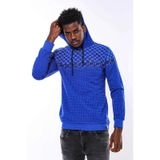 Wessi Lacivert Kapşonlu Taşlı Baskılı Desenli Sweatshirt