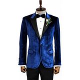 Wessi Lacivert Slimfit Sivri Yaka Damatlık Ceket - 46