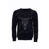 Wessi Lacivert Taşlı Desenli Sweatshirt