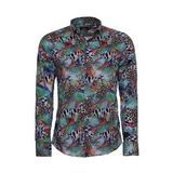 Wessi Leopar Desenli Slim Fit Uzun Kollu Çok Renkli Erkek Gömlek