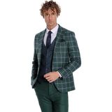 Wessi Mavi Yelekli Slim Fit Ekose Yeşil Erkek Takım Elbise - Wessi - 56