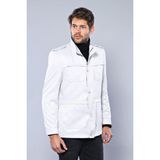 Wessi Pamuk Krem Trençkot Slim Fit Erkek Cinsiyet Düz Desen %65 Viskon %35 Polyester - Bej