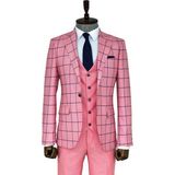 Wessi Pembe Kareli Slim Fit Takım Elbise - 58 - Bordo