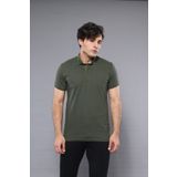 Wessi Polo Yaka Düz Haki Erkek T-Shirt