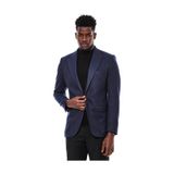 Wessi Slim Fit Desenli Koyu Mavi Erkek Ceket