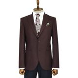 Wessi Slim Fit Desensiz Geniş Yaka Bordo Erkek Yün Ceket - Wessi - 46