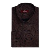 Wessi Slim Fit Kahverengi Desenli Gömlek - 3XL