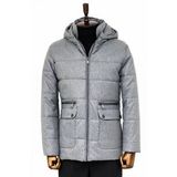 Wessi Slim Fit Kapüşonlu Gri Erkek Şişme Mont