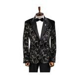 Wessi Slim Fit Simli Erkek Smokin Ceket - Siyah