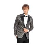 Wessi Tüy Desenli Slim Fit Lacivert Erkek Smokin Ceket