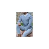 Wessi V Yaka Slim Fit Desensiz Pamuk Açık Mavi Erkek Triko