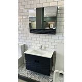 West Deising Lamda 80 cm Antrasit Şık Lavabolu Aynalı Banyo Dolap Takım Ytm