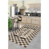 West Home Dijital Baskı Makinede Yıkanabilir Kaymaz Taban Leke Tutmaz Salon Halısı Mutfak Halısı Balkon Halısı ve Yolluk - 100 x 160 cm - Bej