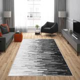 West Home Dijital Baskı Yıkanabilir Kaymaz Taban Salon Halısı Mutfak Halısı Yolluk ve Banyo Paspası - 120 x 180 cm - Gri