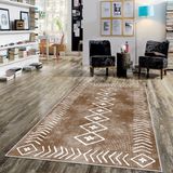 West Home Dijital Baskı Yıkanabilir Kaymaz Taban Salon Halısı Mutfak Halısı Yolluk ve Banyo Paspası - 120 x 300 cm - Kahverengi