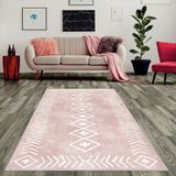 West Home Dijital Baskı Yıkanabilir Kaymaz Taban Salon Halısı Mutfak Halısı Yolluk ve Banyo Paspası - 120 x 300 cm - Pembe