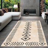 West Home Dijital Baskı Yıkanabilir Kaymaz Taban Salon Halısı Mutfak Halısı Yolluk ve Banyo Paspası - 60 x 100 cm - Bej