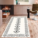 West Home Dijital Baskı Yıkanabilir Kaymaz Taban Salon Halısı Mutfak Halısı Yolluk ve Banyo Paspası - 60 x 100 cm - Beyaz