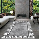 West Home Dijital Baskı Yıkanabilir Kaymaz Taban Salon Halısı Mutfak Halısı Yolluk ve Banyo Paspası - 80 x 150 cm - Gri