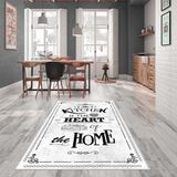 West Home Dijital Baskılı Yıkanabilir Kaymaz Taban Mutfak Halısı - 120 x 180 cm - Beyaz