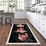West Home Dijital Baskılı Yıkanabilir Kaymaz Taban Mutfak Halısı - 160 x 230 cm - Siyah