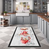 West Home Dijital Baskılı Yıkanabilir Kaymaz Taban Mutfak Halısı - 80 x 150 cm - Gri